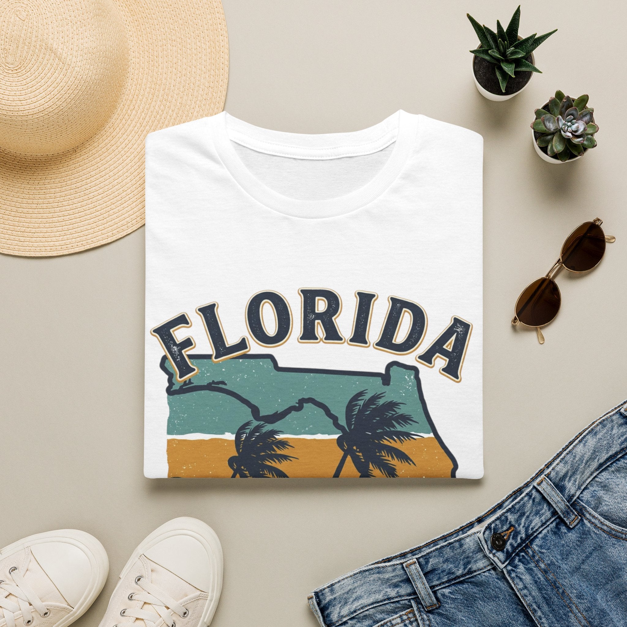 Florida Born Hurricane Tested Vintage Graphic T-Shirt