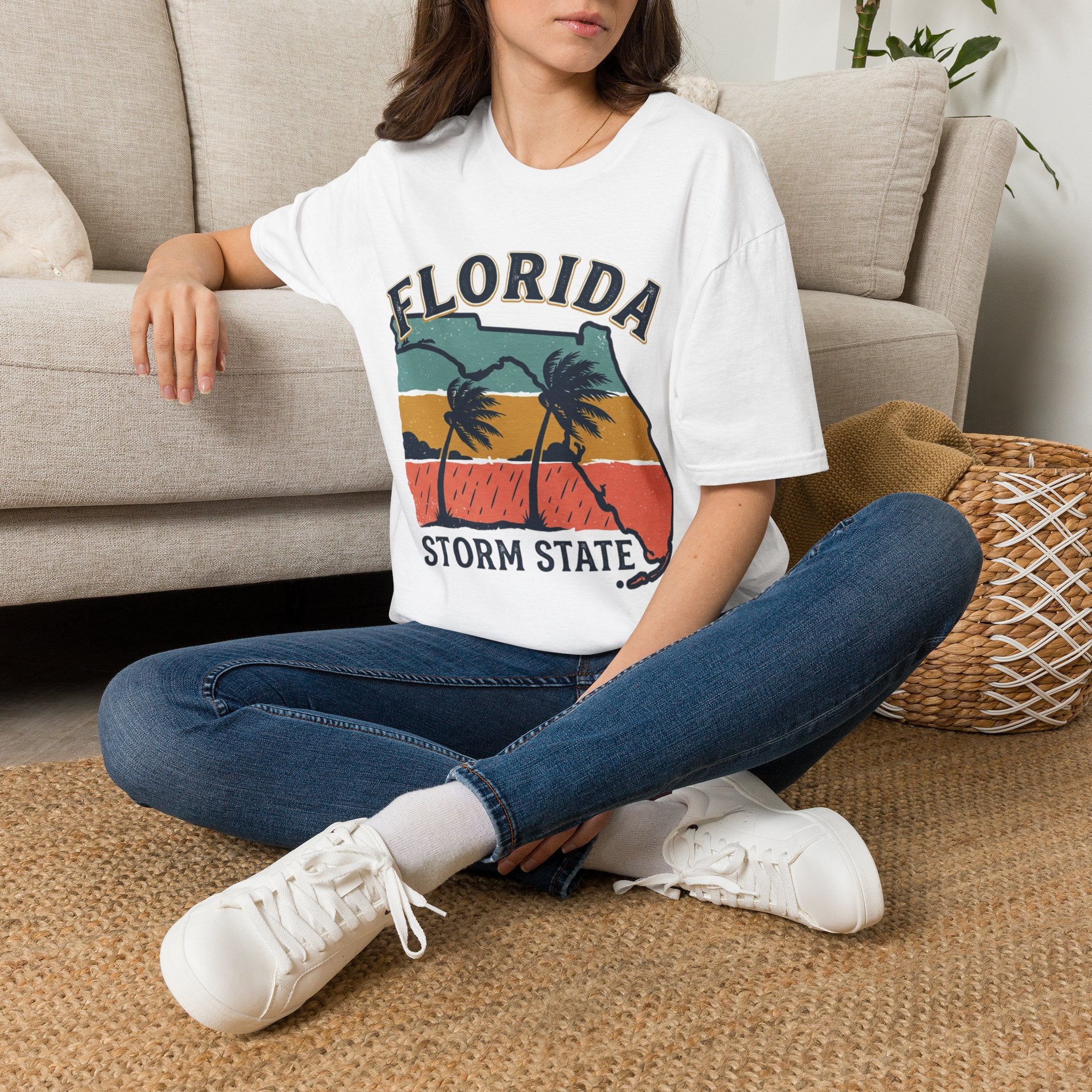 Florida Born Hurricane Tested Vintage Graphic T-Shirt